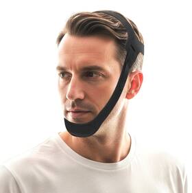 Auxhil 198715606904 Chin Strap For Sleeping Cpap Anti Snoring Adjustible Black