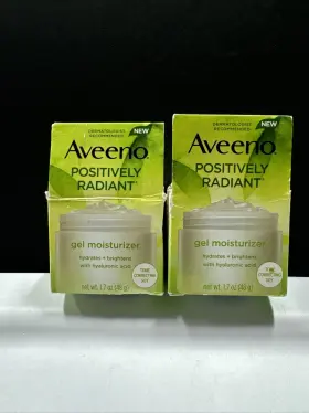 Aveeno 381371196371 2 Positively Radiant Gel Moisturizer W Hyaluronic Acid 1.7 Oz 48g
