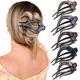 Awaytr B0bnzwbx9j French Concord Flat Hair Clips - 6 Pcs Curved Claw Strong Hold For Women