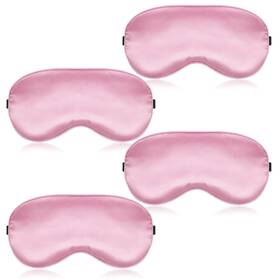 Aysatogc 5247mlix5948 Pink Silk Adjustable Strap Sleep Mask For Women Girls Sleeping Eye Protection