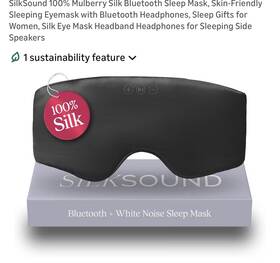 Back Bay 313054818874 Silksound 100% Mulberry Silk Bluetooth Sleep Mask Skin-friendly Sleeping Eyemas