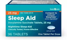Basic 43253 Care Sleep Aid Doxylamine Succinate Tablets 25 Mg 96 Count