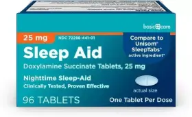 43253 Basic Care Sleep Aid Doxylamine Succinate Tablets 25 Mg 96 Count