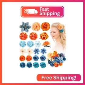 Bt2861 Bbto 21 Pcs Flower Hair Clip Rose Clips Barrettes For Women Accessor