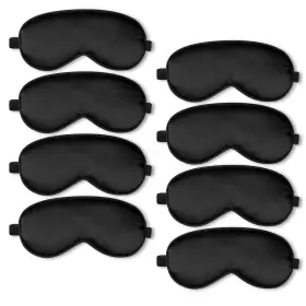 Masks-020005 Bbto 8 Pcs Sleep Mask Silk Eye For Sleeping 1 Count Pack Of Black