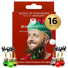 B07jzqfwnw Beardaments Beard Lights - Light-up Ornaments For Men Colorful Christmas