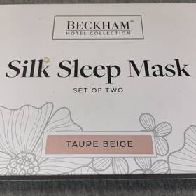 Beckham Hotel Collection 850038158095 Silk Sleep Mask 2 Pk 100% Mulberry Taupe Beige