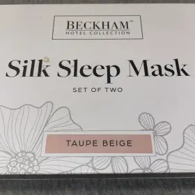 Beckham Hotel Collection 850038158095 Silk Sleep Mask 2 Pk 100% Mulberry Taupe Beige