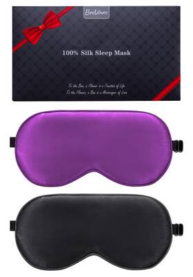 Beevines 11-01em002-de011-rpp 100% Real Mulberry Silk 1 Count Pack Of 2 11- Black And Rich Purple