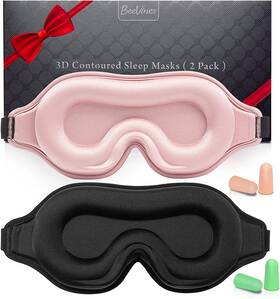 Beevines 445040126168 2 Pack 3d Contoured Sleep Mask Sleeping Eye Masks For Lash Extensions