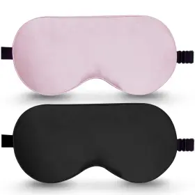 Beevines 631661303652 Sleep Mask 2 Pack 100% Real Natural Pure Silk Eye Masks With Adjustable Stra