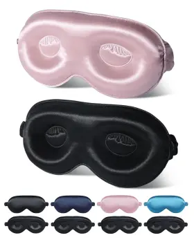 Beevines 976311760480 3d Sleep Mask 22 Momme Mulberry Silk Sleeping Eye Masks 2 Pack Weighted