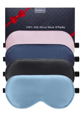 Beevines 976311760626 Pure Silk Sleep Masks With Adjustable Straps Light Blocking For Travel Or
