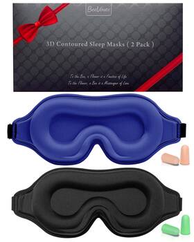 Beevines 976311760633 3d Sleep Mask 2 Pack Adjustable Eye Cover For Lash Extensions