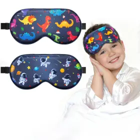 Beevines 976311760695 Kids 100 Real Mulberry Silk Sleep Mask 2 Pack Original Design Pure Slee