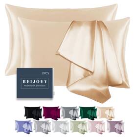Beijoey 720482817551 100% Mulberry Silk Pillowcase 2 Pack For Hair And Skin With Hidden Zipper Bot