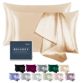 Beijoey 720482817551 100% Mulberry Silk Pillowcase 2 Pack For Hair And Skin With Hidden Zipper Bot