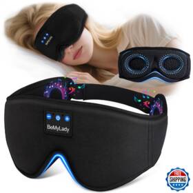 Bemylady B0fm3s8kbs Sleep Mask Headphones 100% Blackout 3d Zero Eye Pressure Bluetooth Slee