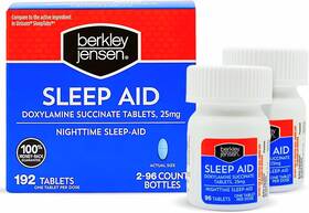 Berkley Jensen 100318 Sleep Aid 192 Tablets - Doxylamine Succinate 25 Mg Nighttime