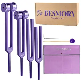 Besmory 768825903493 Tuning Forks For Healing Set Includes 4 Frequency 128hz 1