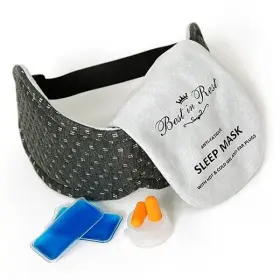 Best In Rest 718207522491 Luxury Memory Foam Anti-fatigue Eye Mask With Gel Inserts Ear Plugs And Carry Bag