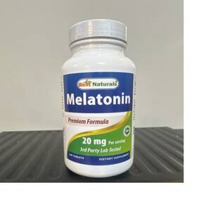 Best Naturals 102555 Premium Formula Melatonin 20 Mg Tablets 240 No Sugar Usa