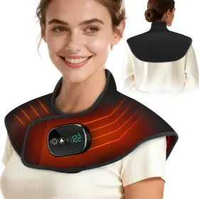102377 Betolean Weighted Heating Pad For Neck Shoulder Pain Relief Cordless Electric Sh