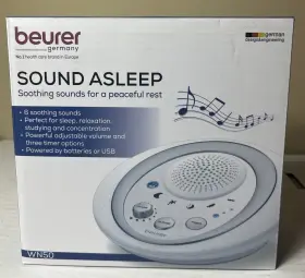 Wn50-6 Beurer Wn50 Sound Asleep White Noise Sleep Machine Soothing Sounds - New