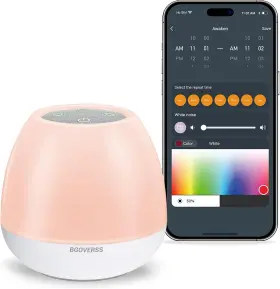 T129l Bgoverss White Noise Sound Machine For Baby With Grey