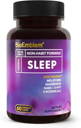 B19090001-01-2004 Bioemblem Natural Sleep Aid For Adults With Melatonin 60 Capsules