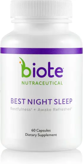 Biote Medical 445004274201 Nutraceuticals - Best Night Sleep Restfulness Awake Refreshed 60 Caps
