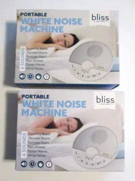 Bliss 041979207472 Two Portable White Noise Sound Machines New In Box 6 Sounds Sleep Timer