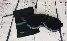 Blissy 850009689108 Sleep Mask Black 100% Pure Mulberry Silk - Brand New