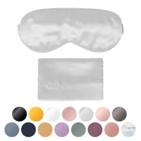 Blissy 850009689399 Silk Sleep Mask 100% Mulberry Total Blackout Silver