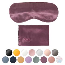 Blissy 850009689405 Silk Sleep Mask 100% Mulberry Blackout Eye Plum