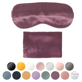Blissy 850009689405 Silk Sleep Mask 100% Mulberry Blackout Eye Plum