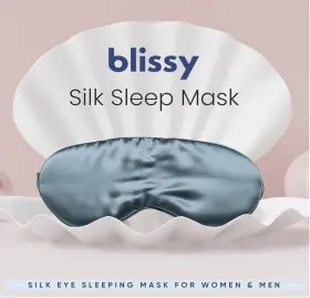 Blissy 850009689870 Silk Sleep Mask - Eye Sleeping For Women And Men Ash Blue