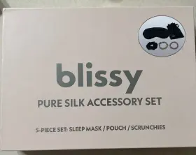 Pid2400 Blissy Pure Silk Accessory Set Face Mask Scrunchies Pouch 5 Piece Mrsp 82 Bnew