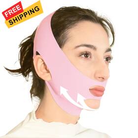 Brand Adruite 724805522412 V Line Lifting Mask Chin Strap For Sleeping Face Pink