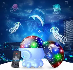 F189 Brand Dofler 701256875281 Night Light Projector Ocean Star For Kids Room Dinosaur Toys Blue