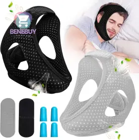 Strap-h1-g1 Brand Pjtlgyelee Chin Strap For Sleeping Cpap User Anti Snore To 2pack Black Grey