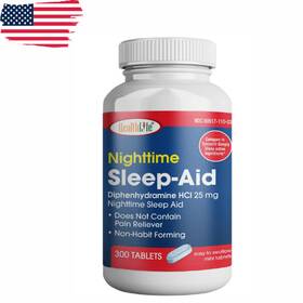Branded 369517110030 Sleep Aid Diphenhydramine Hcl 25mg 300 Tablets Supports Deeper Restful