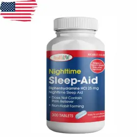 Branded 369517110030 Sleep Aid Diphenhydramine Hcl 25mg 300 Tablets Supports Deeper Restful
