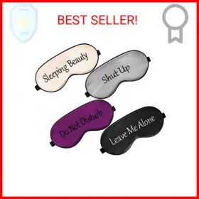 438456545 Branded 4 Pieces Funny Sleep Mask Silk Eye Soft Blackout Blindfold With Adjustable
