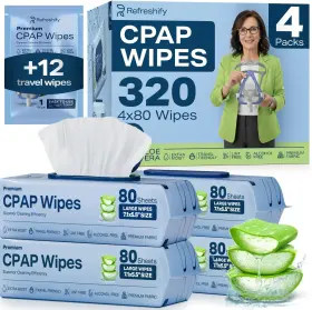 Branded 744759348913 Cpap Mask Wipes 320 Count 8 Travel - Premium Large And Mosit Cleaning