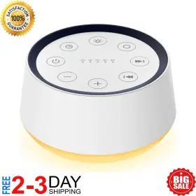 89965 Branded Brown Noise Sound Machine With 30 Soothing Sounds 12 Colors Night Light White No