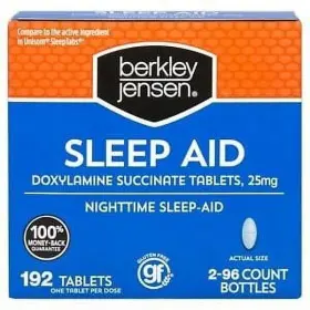 Ac507 Branded Berkley Jensen Sleep Aid Doxylamine Succinate 25mg - 192 Ct