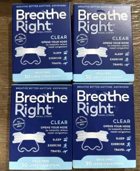 2028 Breathe Right 056018931374 Nasal Strips Sensitive Skin 120 Large Clear Exp 1/2028 N