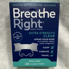 199867 Breathe Right Extra Strength Clear Nasal Strips 26 Ct One Size Fits Most