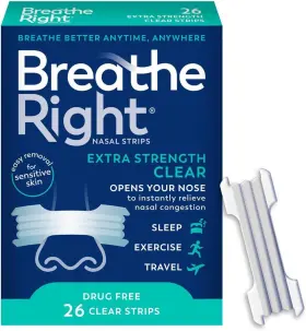 24195 Breathe Right Nasal Strips Extra Strength Clear For